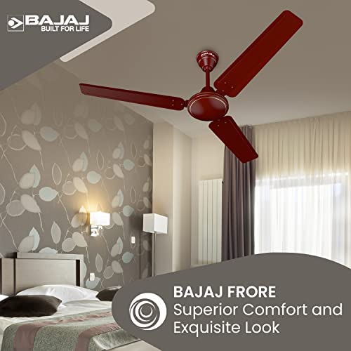 Bajaj Frore 1200 mm (48") Star Rated Ceiling Fans for Home |BEE Star Rated Energy Efficient Ceiling Fan |Rust Free Coating for Long Life |High Air Delivery |2-Yr Warranty Brown