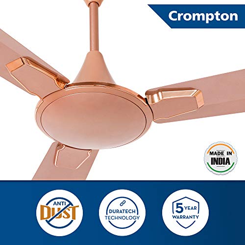 Crompton New Aura Prime 1200 mm (48 inch) High Speed Anti Dust Ceiling Fan with Duratech Technology (Rose Gold)