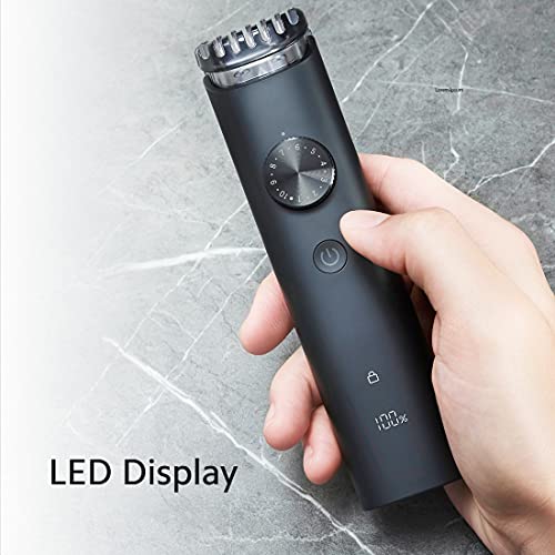 MI Xiaomi Beard Trimmer 2 - Corded & Cordless, Type-C Fast Charging, LED Display, Waterproof, 40 Length Settings, 90 mins Cordless Runtime, Stainless Steel Blades, Travel Lock feature, Black