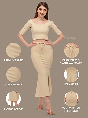 Brand - Anarva Lycra Saree Shapewear Petticoat for Women, Cotton  Blended,Petticoat,Skirts for Women,Shape Wear Dress for Saree