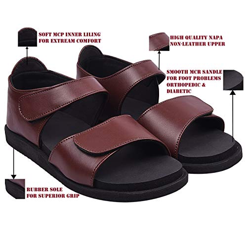 DR PLUS Women's Healthcare, Diabetic and Orthopedic Light Weight MCR/MCP Footwear/Sandals/Slipper/Chappal-(BCLD-401_Brown_8)