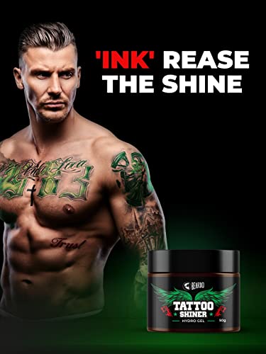 Beardo Tattoo Shiner Hydro Gel, 50g | Heals & Maintains Tattoo Ink | Tattoo Shiner for Men | Brighten & Shine Tatoo for Men