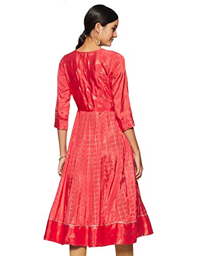 Rangriti Women's Synthetic a-line Kurta (RMMDESERT G2077_Coral_2XL (42))