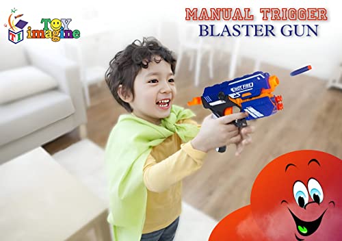 Toy Imagine™ Blaze Storm Hot Fire Dart Gun Toy for Target Shooting | Fun Battle Action Indoor & Outdoor Game | Birthday Gift for Boys & Girls | Long Range, 10 Suction Dart Bullets, 8+ Years.