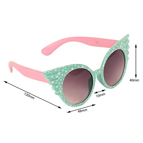 Amour Mint Green & White Full-Framed Unisex Cat-Eye Sunglasses with Purple Gradient Lens (4+ Years)