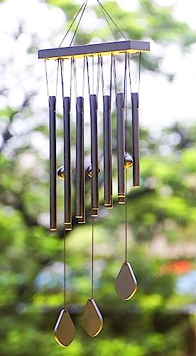 Paradigm Pictures Wind Chimes for Home Positive Energy for Balcony Bedroom (Black 12 Pipe)