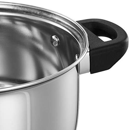 Amazon Brand - Solimo Stainless Steel Induction Bottom Dutch Oven with Glass Lid (20cm, 3 litres)