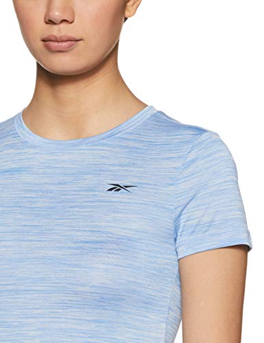 Reebok Women's Striped Slim fit Sports T-Shirt (FQ4945_Fluid Blue X-Small)