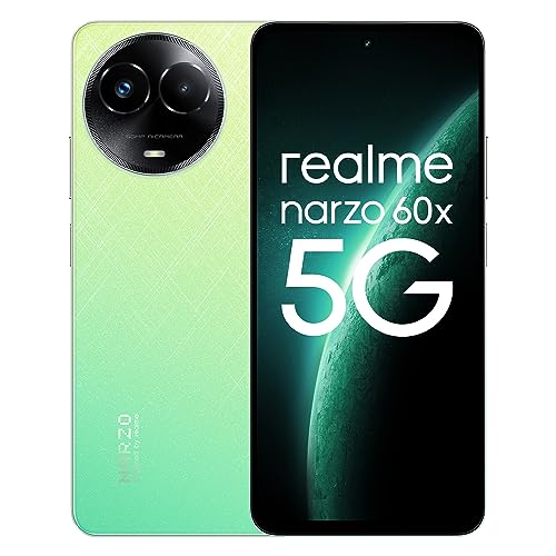 realme narzo 60X 5G（Stellar Green,6GB,128GB Storage ） Up to 2TB External Memory | 50 MP AI Primary Camera | Segments only 33W Supervooc Charge