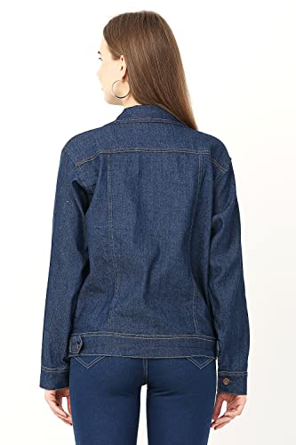 stylemyth - fashion point Women Solid Denim Blue Full Sleeve Casual Jacket (mye11-3XL)