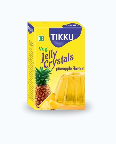 Tikku Jelly Crystals pack of 4 (400 gm) (All Flavours - Pineapple, Orange,Raspberry, Strawberry)