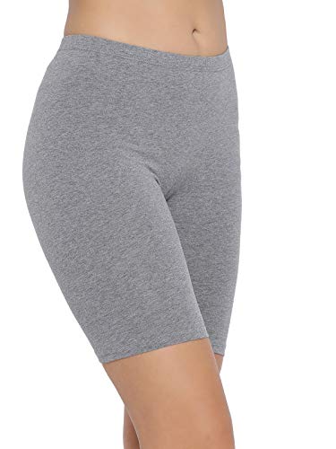 Clovia Women's Cotton Mid Waist Cycling Shorts (PN3352P05_Grey_S)