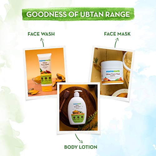 Mamaearth Ubtan Natural Face Wash for All Skin Type with Turmeric & Saffron for Tan removal and Skin brightning 100 ml - SLS & Paraben Free