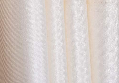 Homefab India Set of 2 Royal Silky Cream Door Curtains(HF042) 7X4ft.