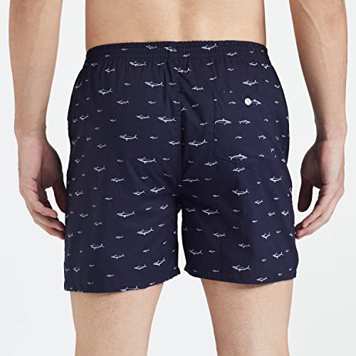 Longies Men's Cotton Boxer Shorts (Pack of 3) (LGBOXPO3376/S_Blue,Navy,Cream_S)