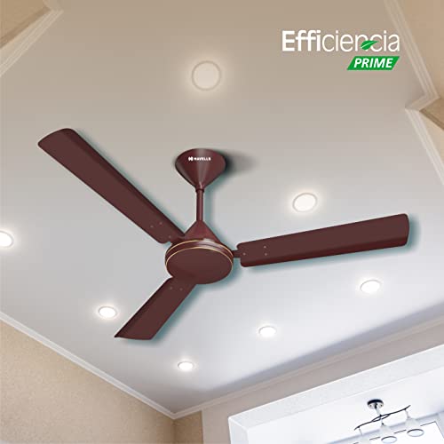 Havells 1200 mm Efficiencia Prime High Speed, BLDC Motor, Energy Efficient with Remote Control Ceiling Fan (Brown)