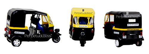 Laxmi Collection Perpetual Bliss Auto Rickshaw Toys For Kids With Pull Back Action/Birthday Return Gifts, Black