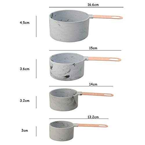 iBELL MCP08E Measuring Cups and Spoons with Copper Handle, for Cooking & Baking Cakes, Kitchen Cup and Spoon Set (8 Pieces)