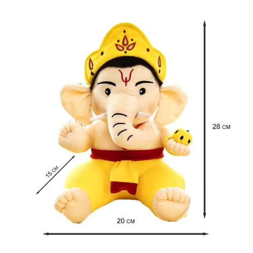 Panda's Box Mantra Chanting Baby Ganesha (11 Inches) | Musical Soft Plush Toy | Best Gift for Infants, Toddlers & Babies