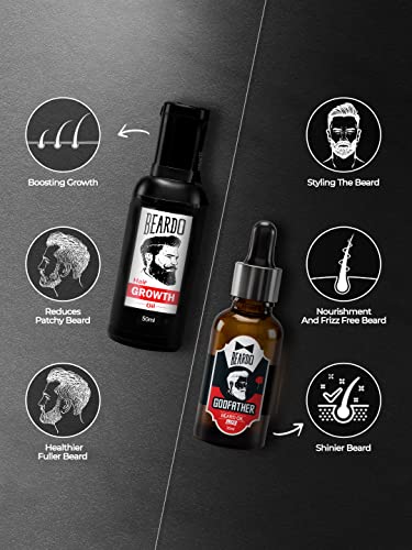 Beardo Godfather Lite Beard and Moustache Oil, 30 ml | Beard Oil for men | Non-Sticky, Light; Almond Oil, Aloe vera, Vitamin E, Shiny Nourished Beards