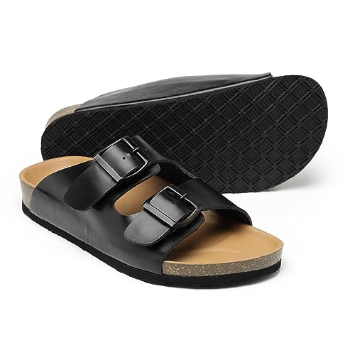 Ortho + Rest Men's Fashionable Cork Sandals | Light weight, Comfortable & Trendy |Adjustable Buckle Straps Casual All Day Wear