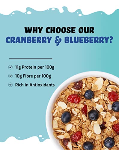 True Elements Berries Mix Muesli 1kg - Berries Muesli with Cranberry and Blueberry | Berries Mix Muesli Diet Food | Protein rich Muesli | Healthy Breakfast Cereal