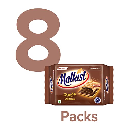 Malkist Chocolate Flavoured Cracker Biscuits -72g - Pack of 8(chocolate)