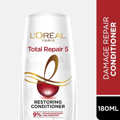L'Oreal Paris Conditioner, For Damaged and Weak Hair, With Pro-Keratin + Ceramide, Total Repair 5, 180ml