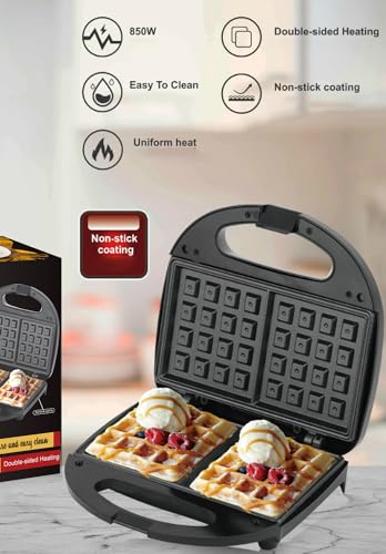 Lyrovo R.237H 850 Watt Waffle Maker, Silver