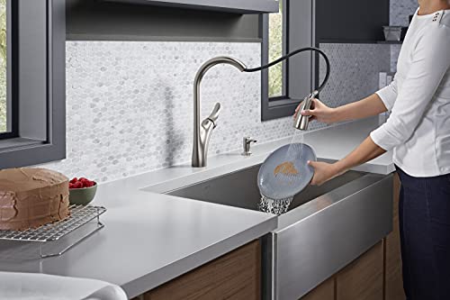 Kohler Emile 26448IN-4-VS Metal Pull-Down Sprayer Kitchen Faucet, Sweep Spray with Multi-Function Docking Spray Head Technology (Vibrant Stainless Steel Finish)