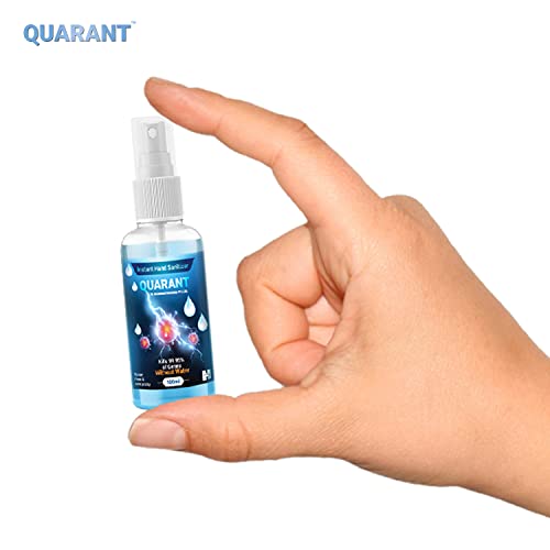 QUARANT 80% Alcohol Based Instant Hand Sanitizer Spray, Small Pocket Size Liquid Spray Bottle, Kills 99.9% Germs, WHO Recommended Formula & FDA Approved, 100 ML (Pack of 5)