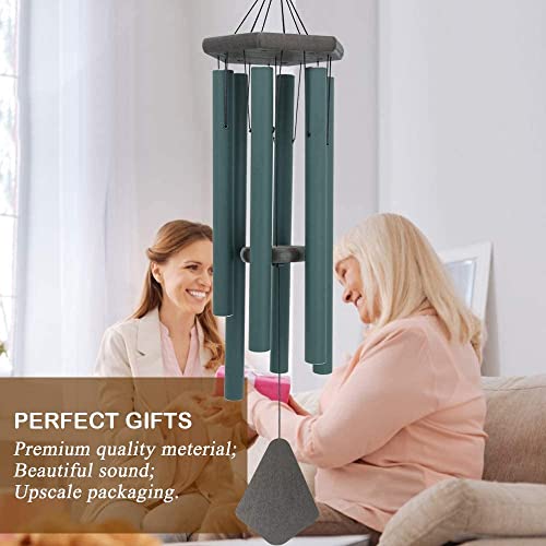 Paradigm Pictures 30 inch Big Wind Chimes for Home Balcony Positive Energy (Big Army Green 6 Pipe Wood)