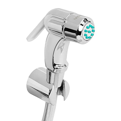 Hindware F160013CP ABS Health Faucet with PVC Flexible Tube and Wall Hook, Jet Spray for Toilet