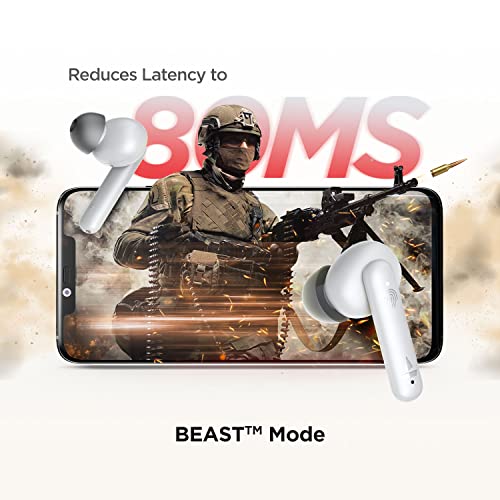 boAt Airdopes 141 Bluetooth TWS Earbuds with 42H Playtime,Low Latency Mode for Gaming, ENx Tech, IWP, IPX4 Water Resistance, Smooth Touch Controls(Pure White)