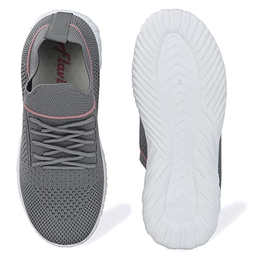 Flavia Women D.Grey/Pink Shoes-7 UK (39 EU) (8 US) (F/HD0037)