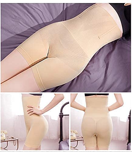 BRAXTON EXPORT Women's Stretch Cotton Seamless Tummy Control Blended High Waist Tummy Thigh Ladies Shapewear Body Shaper High Waist Gym Shapewear (CREAM1)