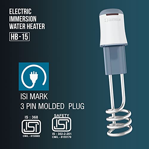 Havells Water Proof Immersion Water Heater HB 15 1500 Watt (White Blue)