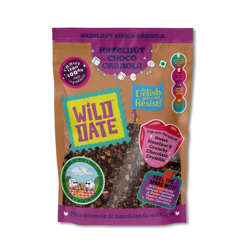 Wild Date 250g Granola | Hazelnut Choco | Toasted Granola with Unprocessed Cane Sugar | Wildest Breakfast Granola in town