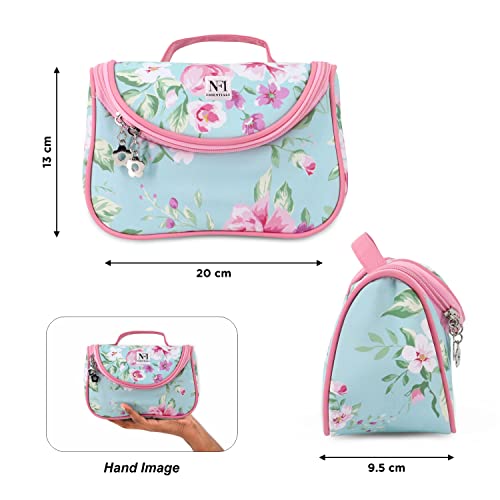 NFI essentials Floral Print Cosmetics Pouch Makeup Pouch Vanity Case Jewellery Pouch Stationery Pencil Case Travel Organiser Travel Pouch Bridal Gift (Y43), Multicolor