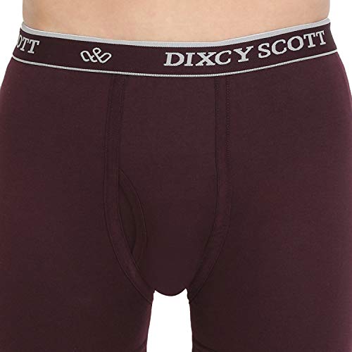 Dixcy Scott Men's Pure Cotton Regular Solid Trunks (Pack of 5) (CROSSTRUNK-P5_Navy/Dark Grey/Lt Coffee Brown/Denim Blue/Wine_Large)