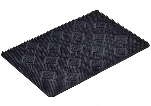 IVAZA Rubber Door mat Outdoor Mat,Rubber Stud Mat, Antimicrobial Room Mat Floor Mat -40x60 CM Black
