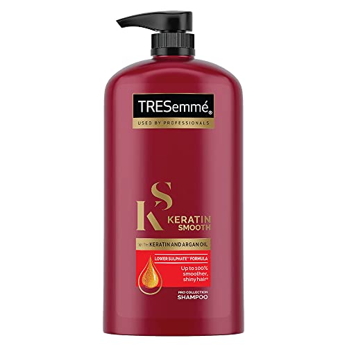 TRESemme Keratin Smooth Shampoo 1 L, With Keratin & Argan Oil for Straighter, Shinier Hair - Nourishes Dry Hair & Controls Frizz, For Men & Women
