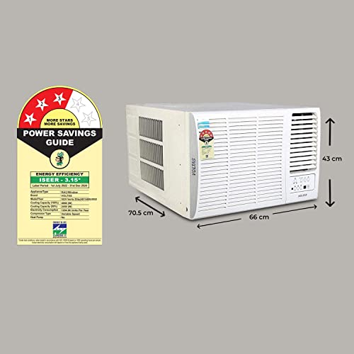 Voltas 1.5 Ton 3 Star, Inverter Window AC (Copper, 2-in-1 Adjustable Mode, 2023 Model, 183V Vertis Elite, White)