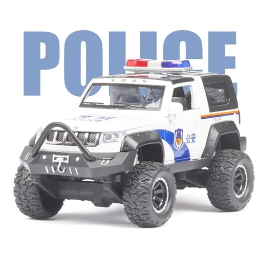 DEUSON ECOM Alloy 1:32 Jeep Police Car Diecast Metal Car Pullback Metal Die Cast Car Pull Back Toy car with Openable Doors & Light, Music Boys Gifts Toys for Kids