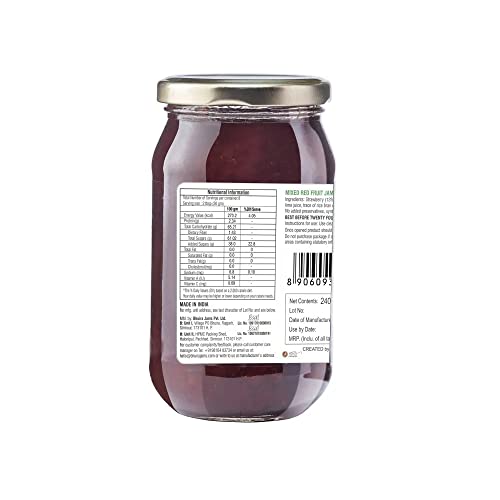 Bhuira | All Natural Jam Mixed Red Fruit | No Added preservatives | No Artificial Color Added|240g | Pack of 1