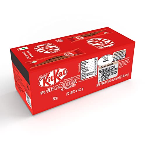 NESTLÉ KITKAT, 2 Finger Wafer Bar –18.5g, Pack of 30 Units, 555g