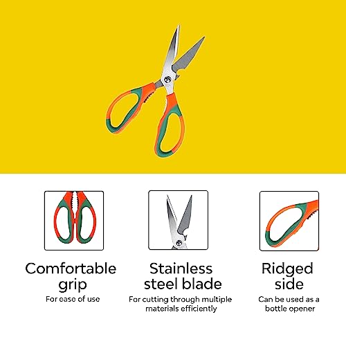 Kraft Seeds by 10CLUB Gardening and Household Scissors - 1 PC (Stainless-steel) | Ergonomic Handle | Comfort Grip | Durable Blades | Multipurpose Kitchen, Fabric, Crafts and Garden Scissors