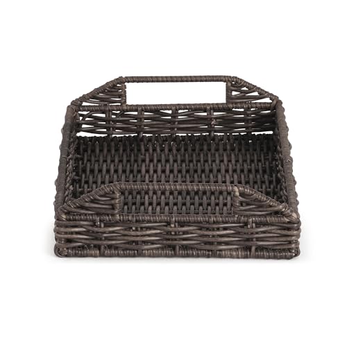 Pure Home and Living Brown Resin Wicker Tray
