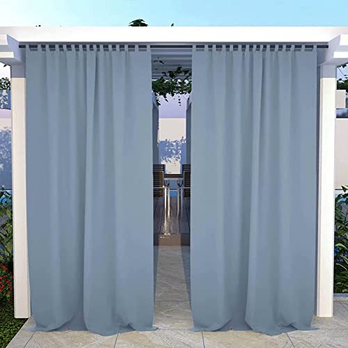 Duronet - Waterproof & Sun Blockage Outdoor & Indoor Deorative Semi Blackout Windproof Loop Curtains (Grey, 4.5 X 7.5 Feet, Polyester),Pack of 2