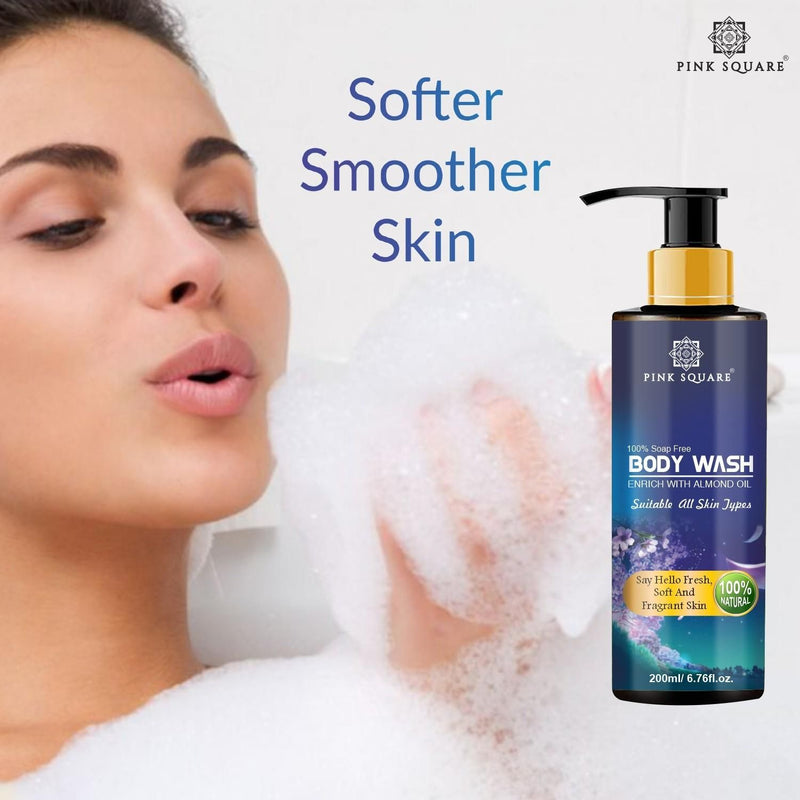 100%% Natural Ultra Rich Body Wash Enriched With Almond and Coconut Oil - For Skin Nourishment and Moisture Care 200 ml